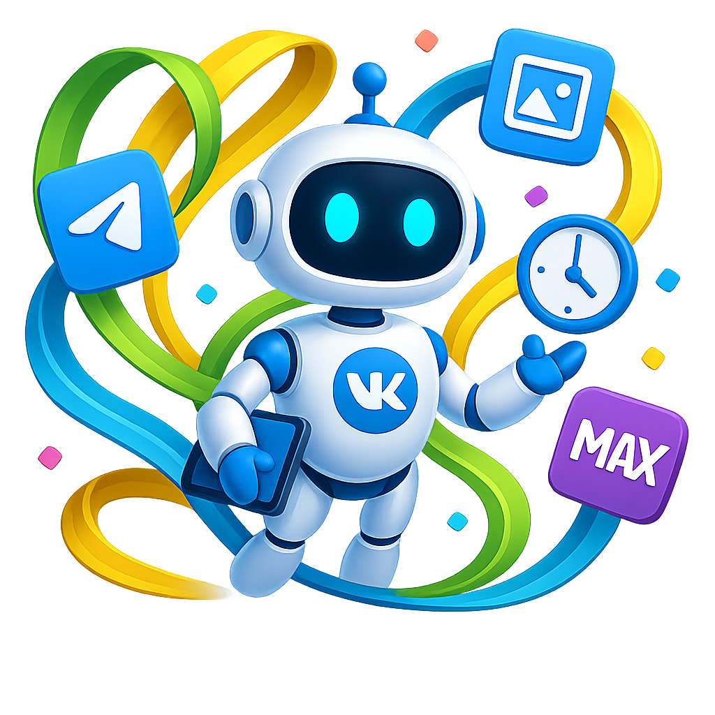 Профессиональное ведение ВКонтакте, Телеграм, MAX: робот ВК Постинг